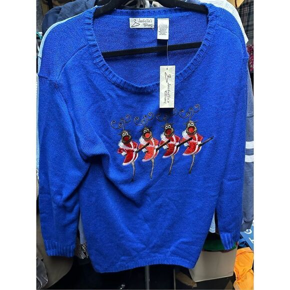 Isabellas Closet Reindeer Rocketeers Ugly Christmas Sweater - Picture 1 of 3